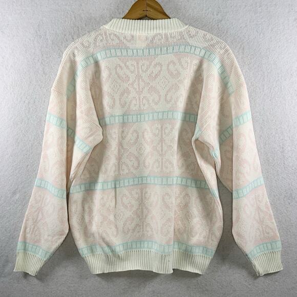 Vintage 90s Womens Sweater Sz M Cottage Pastel Soft Girl Grandma Indie USA Made - Picture 2 of 10